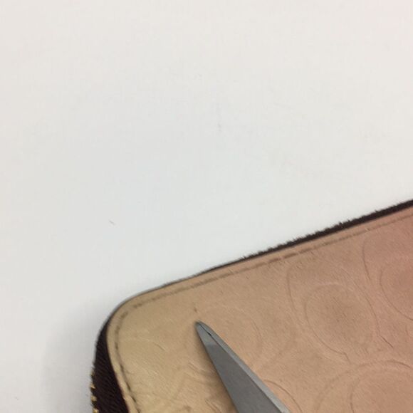 Coach Pink Ombré Signature Leather Accordion Zip Around Long Wallet - Picture 9 of 16